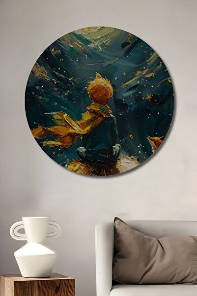Teona Ahşap Küçük Prens ve Tilki Yağlı Boya Görünümlü Modern Sanat Ahşap Deko...