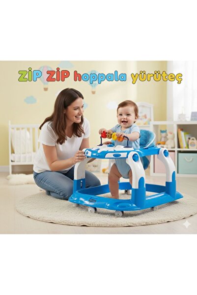 TURHANBEBE Kornalı Oyuncaklı Mama Tablalı Zıp Zıp Hoppala Yürüteç & Örümcek & İlk Adım
