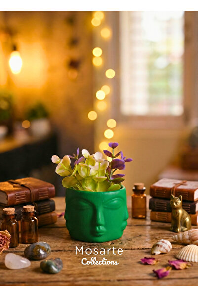 Mosarte تمثال/منحوتة وجه بوذا بتصميم تجريدي بسيط - قطعة ديكور عصرية صغيرة الحجم