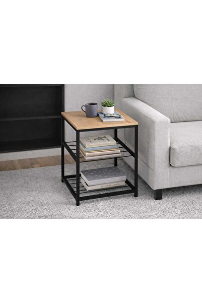İMOKA DİZAYN 3 Raflı Metal Yan Sehpa Koltuk Yanı Çay & Kahve Köşesi Modern Ra...