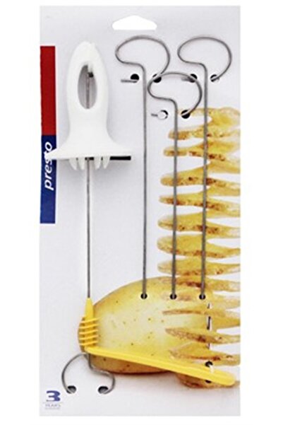 Genel Markalar ® Pratik Çubukta Spiral Patates Dilimleme Seti 4 Şiş Hediyeli