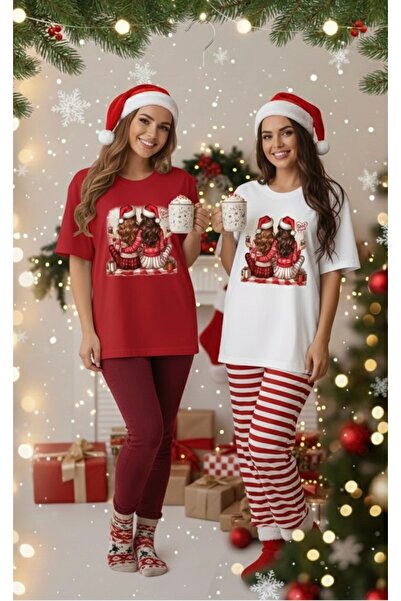 Infire clothing ملابس للجنسين مقاس كبير 100% قطن بتصميم عيد الميلاد المجيد ور...