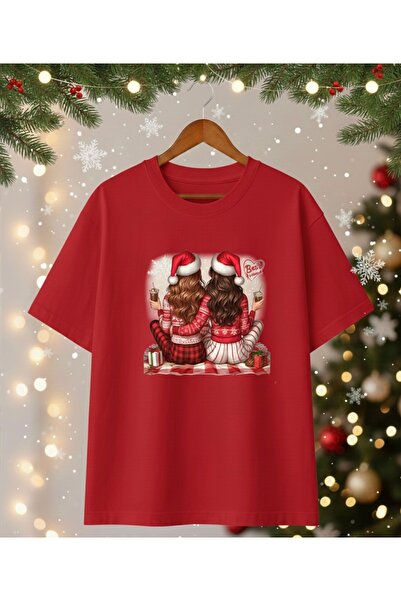 Infire clothing ملابس للجنسين مقاس كبير 100% قطن بتصميم عيد الميلاد المجيد ور...