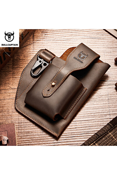 Choice coffee BULLCAPTAIN 2023 New Men's Leather Waist Bag Can Be Used For 5....