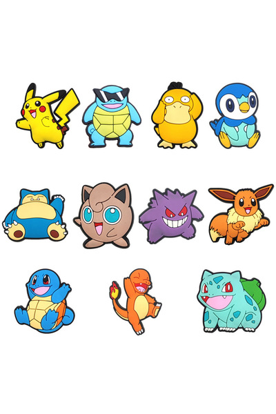 Choice 11pcs 11pcs/set Pokemon Cool Pikachu Squirtle for Cartoon Shoe Charms Decoration Accessories for Cla
