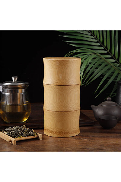 Choice علبة شاي من الخيزران الطبيعي، ارتفاع 18 سم، صندوق تخزين طعام، صندوق تخ...