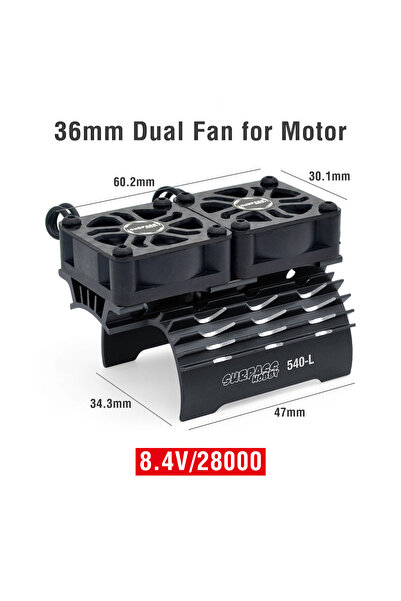 Choice6 36mm Dual Fan Black SURPASS HOBBY RC Motor Fan Cooling Heatsink for 3...