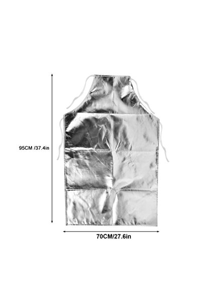 Choice مريلة فضية اللون، قطعة واحدة، مقاومة للحرارة حتى 1000 درجة مئوية، مصنو...