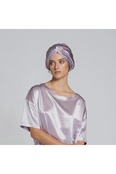 ZAVO %100 Mulberry İpek Saç Bonesi – Gece Saç Koruma, İz Yapmaz - Açık Mor