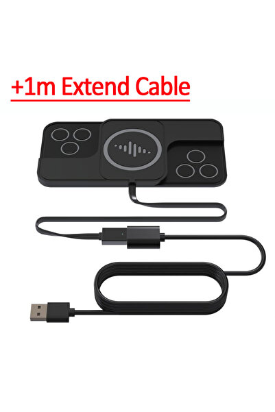 Vikefon شاحن لاسلكي سريع للسيارة بقوة 20 واط مع كابل تمديد بطول متر واحد، متو...