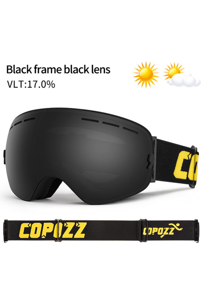 Choice All Black COPOZZ Men Women Brand Ski Goggles Snowboard Goggles Glasses For Skiing UV400 Protection S