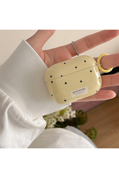 Choice غطاء حماية لسماعات AirPods Pro، أصفر، بسيط وأنيق، بنقاط وردية وخضراء، ...