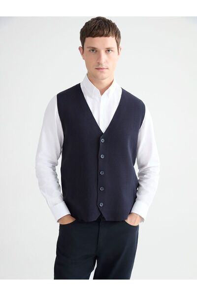 LC Waikiki LCWAIKIKI Класически мъжки плетен кардиган с V-образно деколте и с...