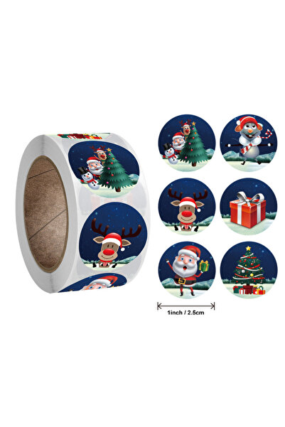 Choice5 H0442-500 قطعة، 500 قطعة من ملصقات عيد الميلاد المجيد، ملصقات دائرية ...