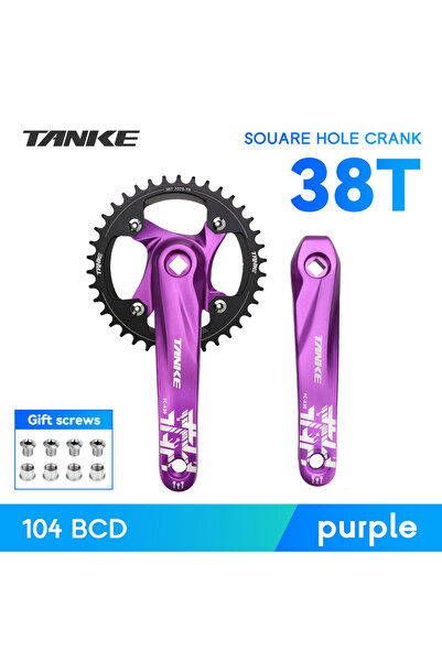 Choice Purple Crank-38T TANKE Bicycle Crank Square Hole Sprocket 104BCD 170mm...