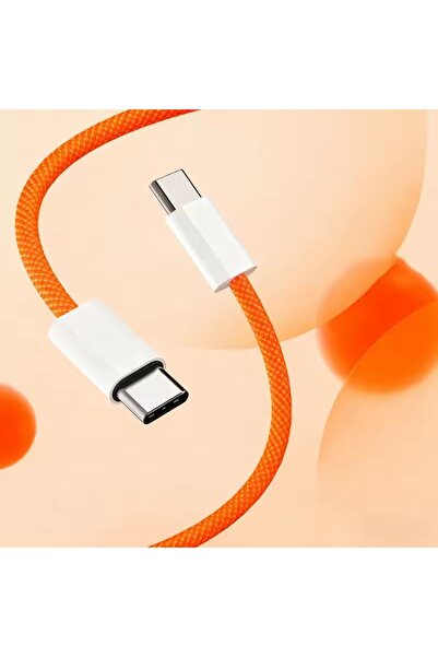 Choice كابل USB-C إلى Type C برتقالي اللون بطول 2 متر لشحن سريع بقوة 60 واط ل...