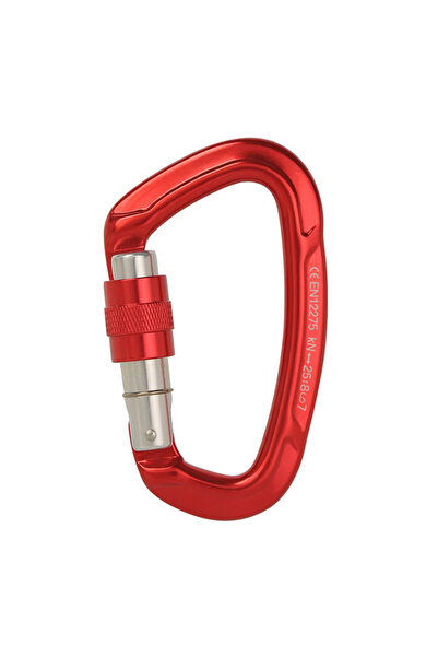 Choice مشبك تسلق أحمر اللون بقوة 25 كيلو نيوتن (حوالي 2549.2 كجم) مزود بقفل ل...