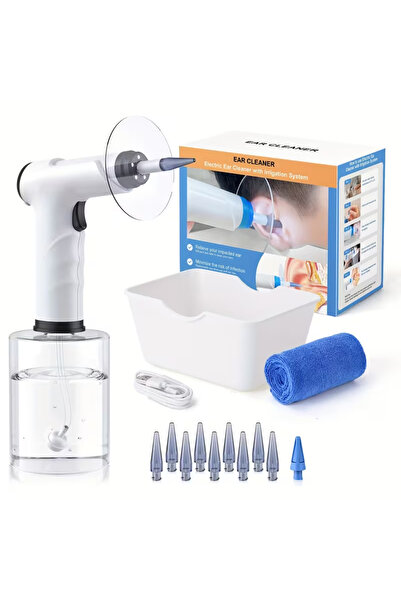 choice2 طقم إزالة شمع الأذن الكهربائي W30 باللون الأسود مع بخاخ ناعم، منظف أذ...