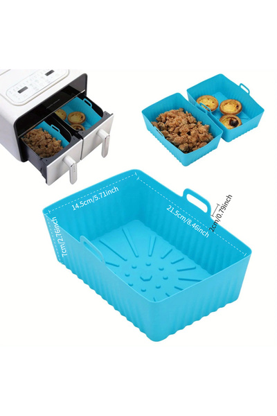 Choice صينية سيليكون مستطيلة الشكل للفرن/مقلاة هوائية، مقاس 21×14 سم، لون أزر...