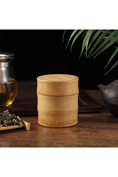 Choice علبة شاي من الخيزران الطبيعي، ارتفاع 8 سم، صندوق تخزين طعام، صندوق تخزين مكسرات وتوابل، علبة شاي صديقة للبيئة