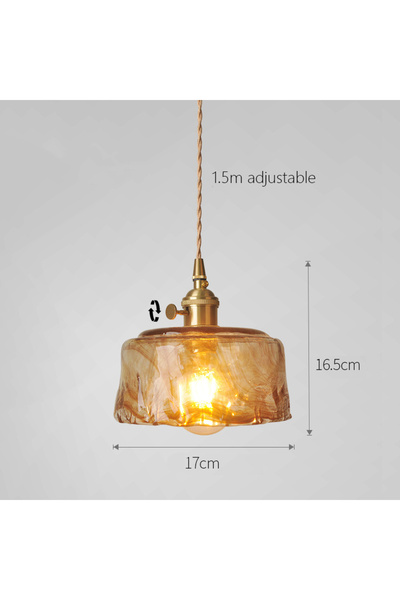Choice Brown Glass Pendant Light Dining Room Nordic Copper Pendant Lamp brass Creative minimalist E27 Ediso