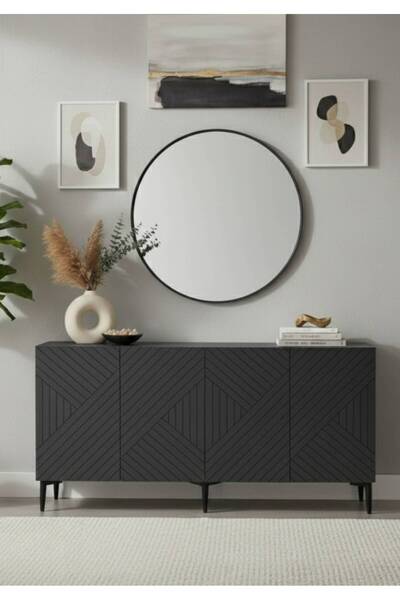 YUMEDİ DESİGN KA1522A - STOYAN KONSOL, TV SEHPASI, ÇOK AMAÇLI DOLAP ve KAHVE KÖŞESİ 150cm ANTRASİT