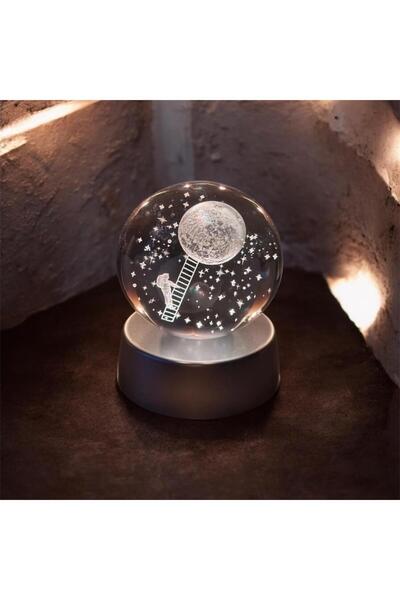 glownux Renk Değiştiren Led Işıklı Cam Astronot Küre Lamba