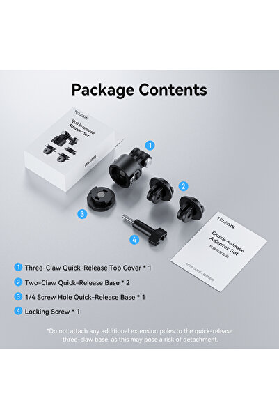 Choice طقم فك سريع مغناطيسي من تيليسين مع برغي 1/4 بوصة لكاميرات جو برو هيرو ...