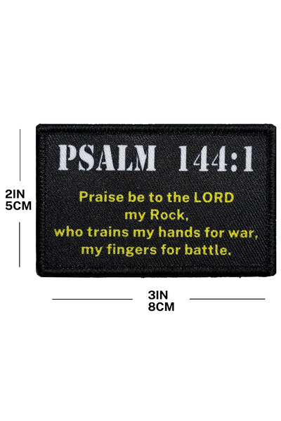 Choice black Psalm 144:1 Patch Combat Badge Morale Applique Embroidered Faste...