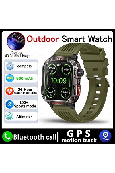 Choice حزام سيليكون أخضر، ساعة ذكية عسكرية جديدة للرجال مزودة بنظام تحديد الم...