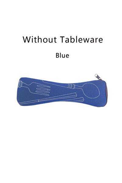 Choice color blue(Only Bag) Portable Tableware Bag Cutlery Storage Bag Travel Packaging Storage Box Picnic