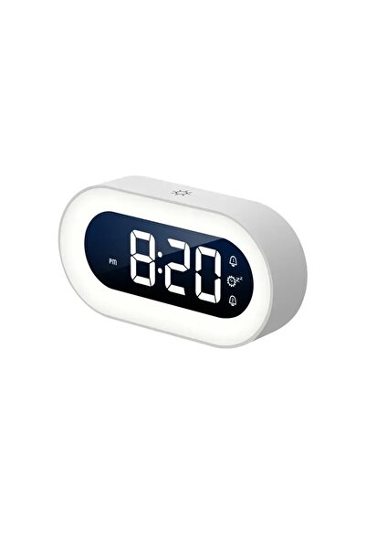 Choice White Music LED Digital Alarm Clock 2024 Voice Control Night Light Design Desktop Clocks Home Table