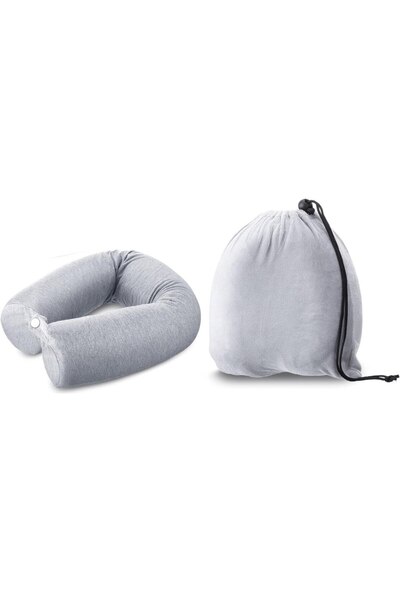 Choice Cotton Twist Memory Foam Travel Pillow Neck Pillows with Storage Bag Chin Shoulder Support for Sleep