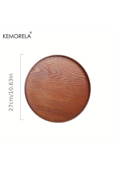 Choice B Kemorela 4 sizes Round Acacia Wood Serving Tray Decorative Tray Farmhouse Candle Holder Tray for .