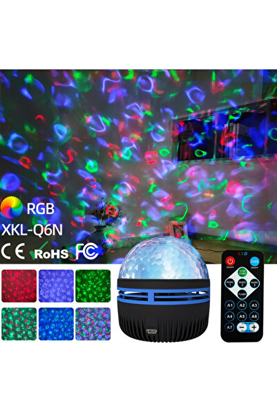 Choice مصباح ليلي LED على شكل تموجات مائية، 1/3 قطع، بنمط النجوم والقمر، مع جهاز تحكم عن بعد، دوار، يعمل بتقنية USB.