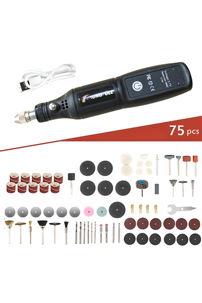 Choice مع 75 قطعة من أدوات الحفر الكهربائية الصغيرة اللاسلكية المحمولة باليد والدوارة لأعمال النجارة والنقش