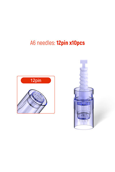 Choice 10 قطع - 12 دبوس إبرة قلم ديرما للوخز بالإبر الدقيقة لخرطوشة إبر نانو دقيقة A6 ذات حربة