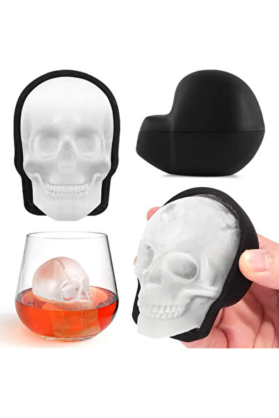 Choice 1 قطعة اضافية كبيرة ثلاثية الأبعاد الجمجمة علبة ثلج 2023 الجمجمة آيس كيوب قالب سيليكون هالوين بار حفلة ويسكي C...