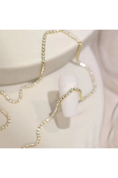 Choice سلسلة تزيين الأظافر الماسية بطول 50 سم، زينة أظافر ملونة، إكسسوارات تزيين الأظافر، معدن وفولاذ