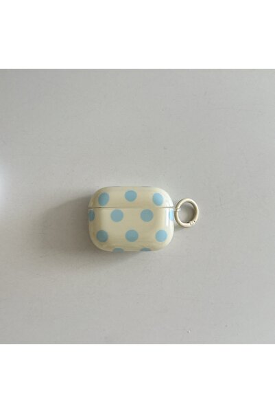 Choice جراب سماعات أذن لامع بتصميم بسيط وأنيق باللون البيج، مزين بنقاط كبيرة ...