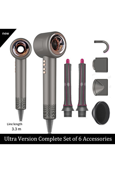 Choice مجفف شعر فائق الجودة، رمادي اللون، بطول 3 أمتار، مكون من 6 أجزاء، يعمل...