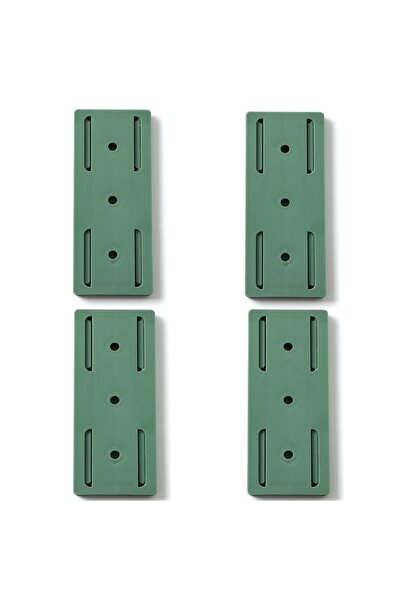 Choice حامل جداري أخضر مكون من 4 قطع، مثبت قابس بدون ثقب، لاصق ذاتي، مثبت كاب...