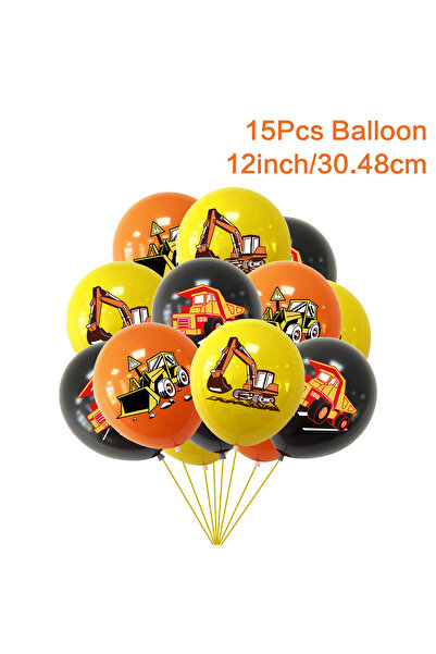 Choice as shown 1 15pcs Construction Inflatable Latex Balloons Excavator Bull...