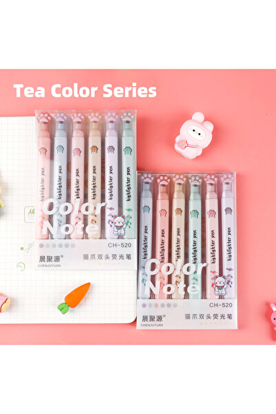 Choice أقلام تلوين مزدوجة الرأس، 6 قطع/عبوة، ألوان باستيلية على شكل مخلب قطة ...