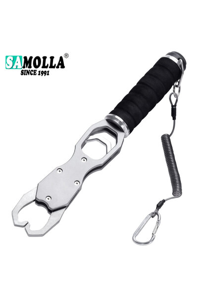 Choice كماشة صيد جديدة من سبائك الألومنيوم من سامولا، فضية اللون، مزودة بمقبض...