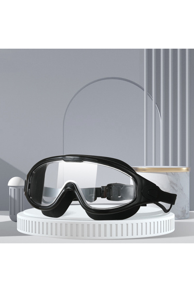 Choice نظارات سباحة سوداء من السيليكون مع سدادات أذن، إطار كبير، نظارات سباحة...