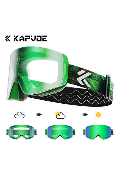 KAPVOE Photochromic-17 Photochromic Ski Goggles Magnetic Anti-Fog Lenses UV400 Protection Men Women