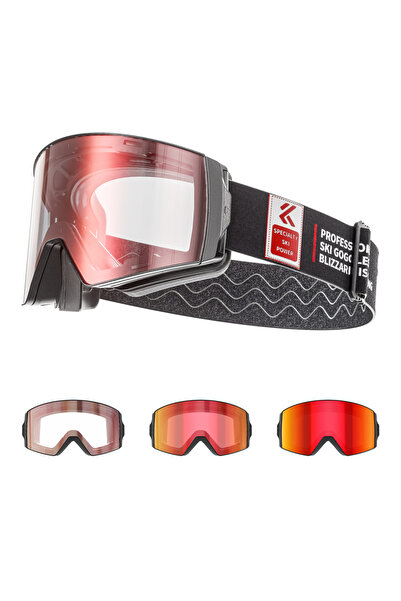 KAPVOE نظارات تزلج فوتوكروميك-RE-01، عدسات مغناطيسية مضادة للضباب، حماية من ا...