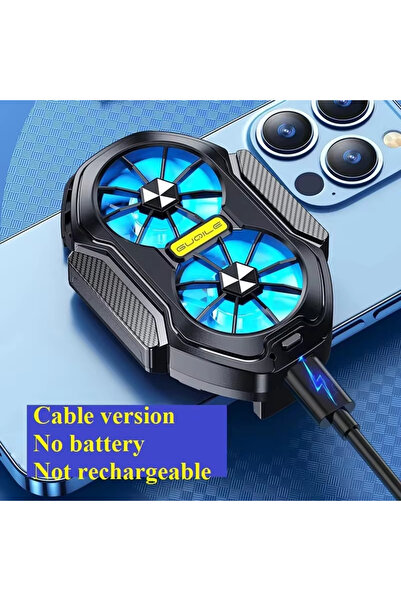 Choice مبرد هاتف محمول قابل لإعادة الشحن بمروحتين، إصدار USB FS01، تبريد هواء قوي، مشعاع هاتف صغير