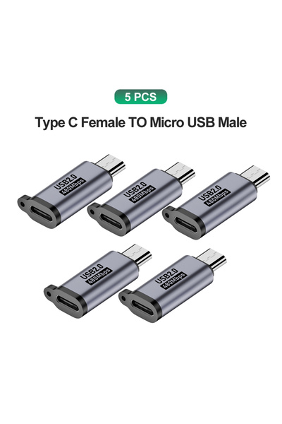 Choice 5 قطع محول من النوع C إلى Micro USB، محول من الألومنيوم من النوع C أنث...